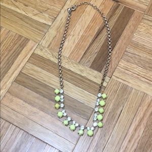 J CREW costume necklace green and clear